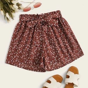 Belted Paper Bag Shorts